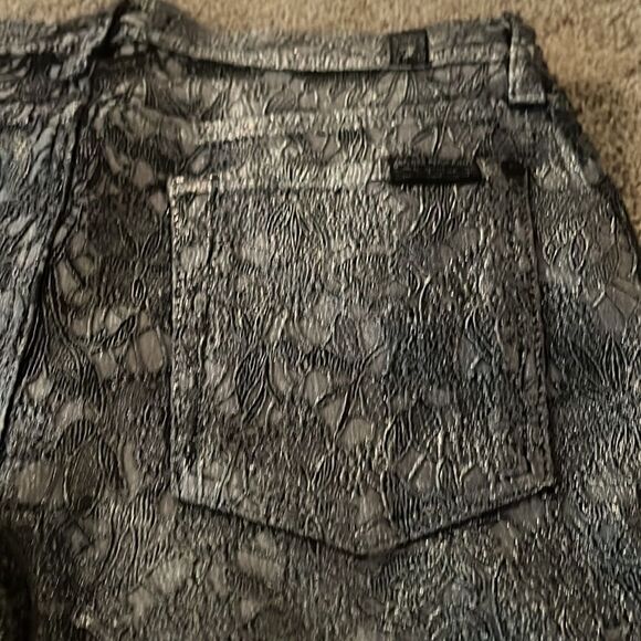 Gunmetal patterned Seven for All Mankind pocketed pants sz 27 - Picture 5 of 5